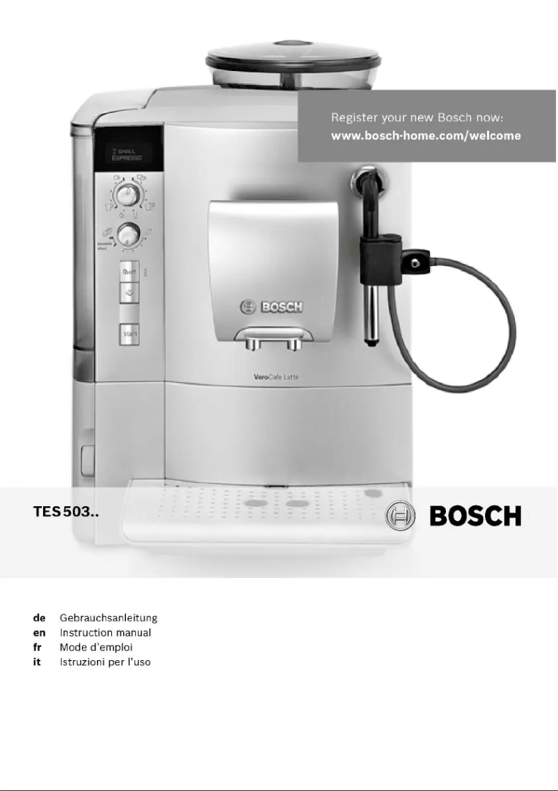 Image de la première page du manuel de l'appareil VeroCafe Latte TES50358DE