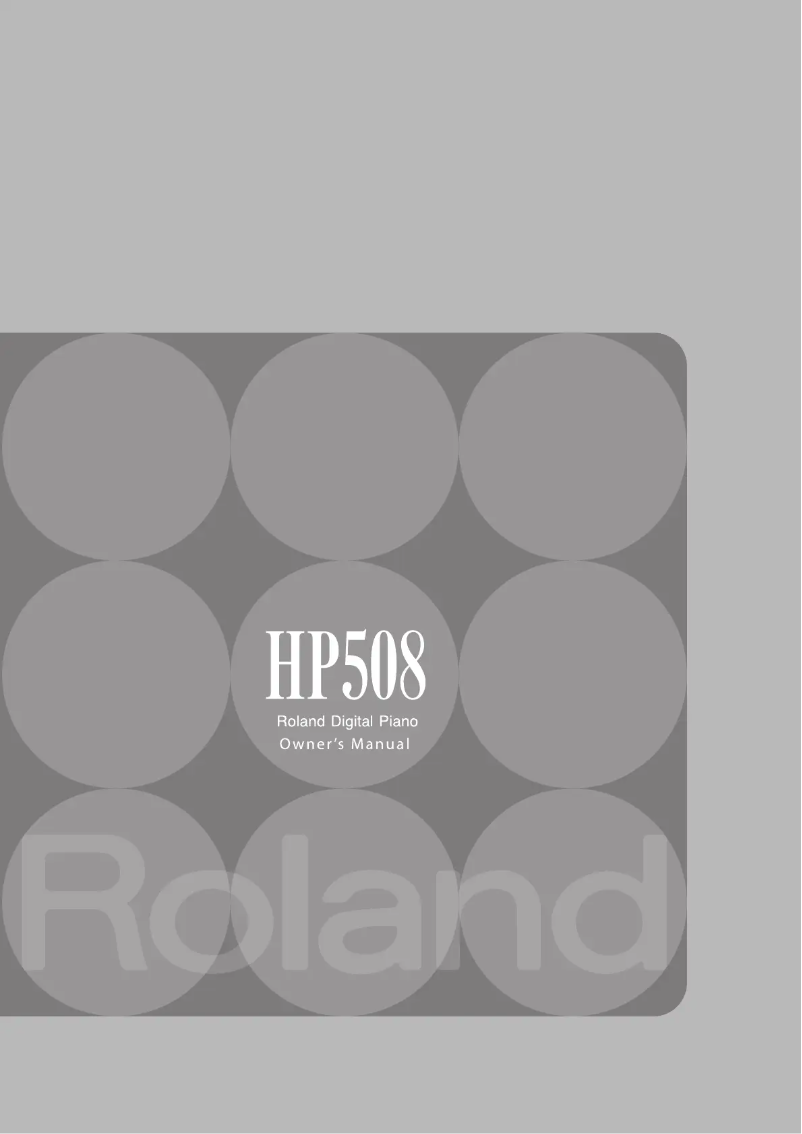Page n°1 - Manuel utilisateur Roland HP508