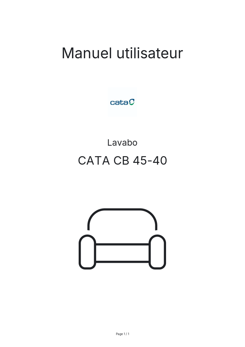 Page n°1 - Manuel utilisateur CATA CB 45-40