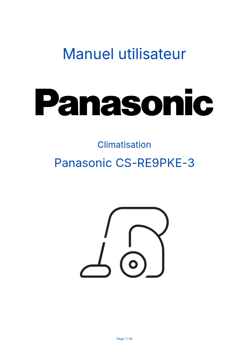 Image de la première page du manuel de l'appareil CS-RE9PKE-3
