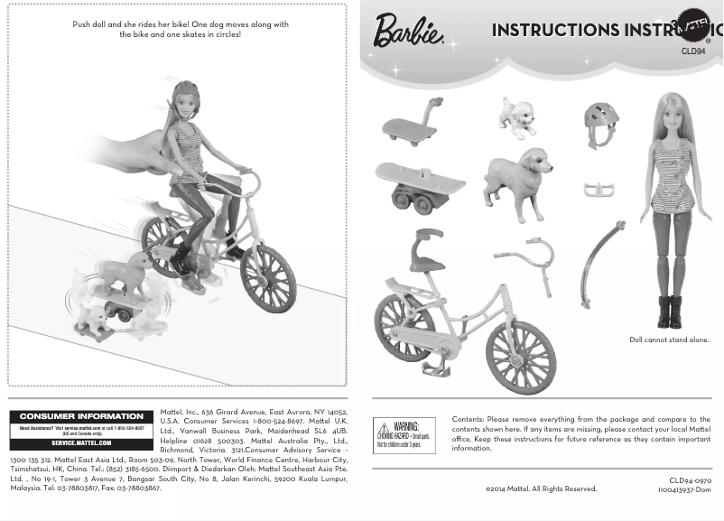 Página 1 del manual Manual de usuario Mattel Barbie Spin 'N Ride Pups