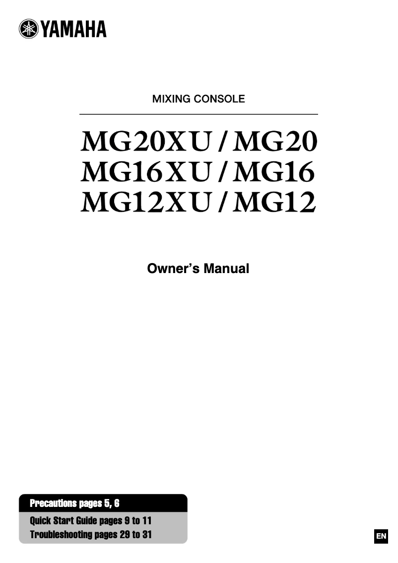 Página 1 del manual Manual de usuario Yamaha MG16 MIX AND PRODUCTION ANALOG