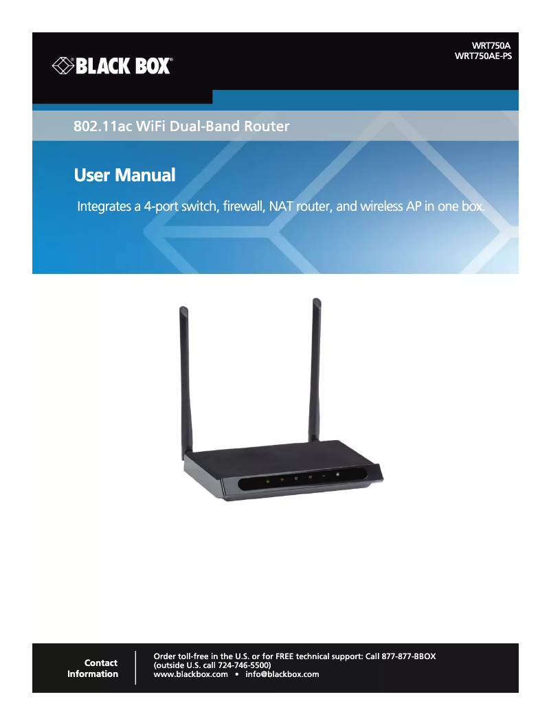 Página 1 del manual Manual de usuario Black Box WRT750A