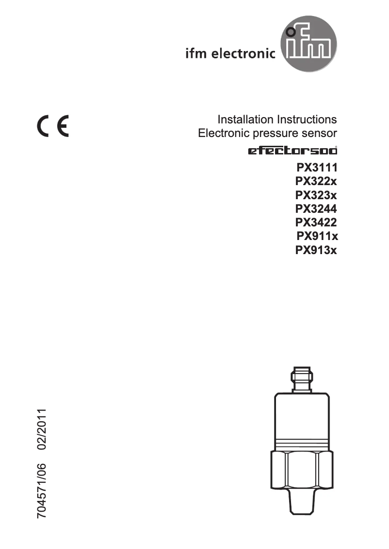 Page n°1 - Manuel utilisateur IFM PX3228
