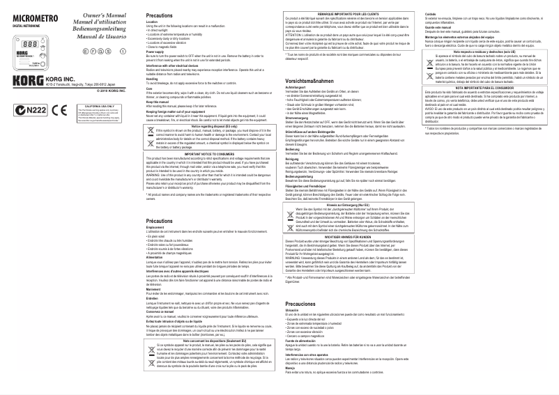 Image de la première page du manuel de l'appareil Micrometro