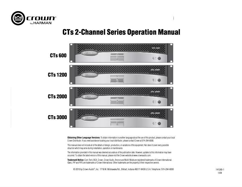 Image de la première page du manuel de l'appareil CTs 2000