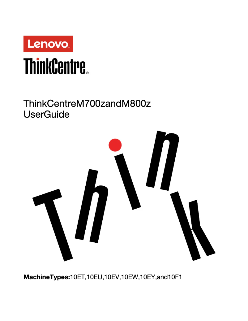 Image de la première page du manuel de l'appareil ThinkCentre M800z