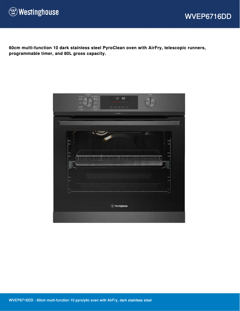 Image de la première page du manuel de l'appareil WVEP6716DD