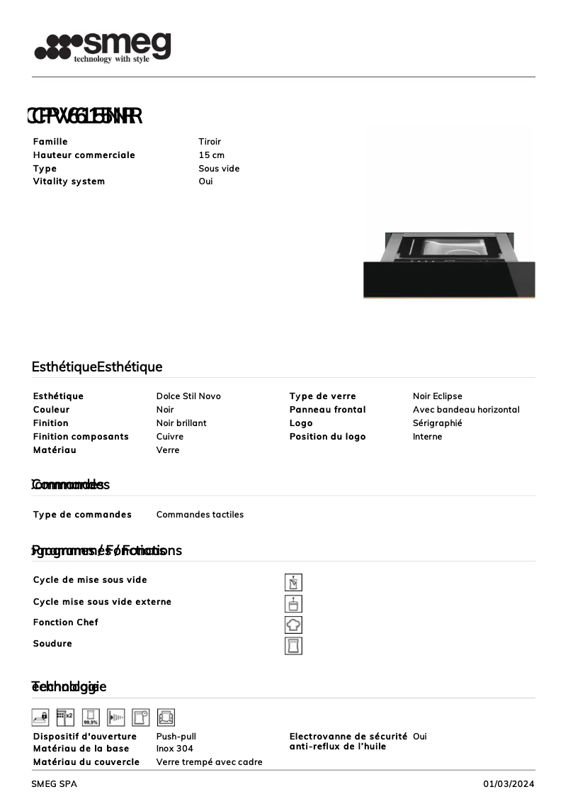 Image de la première page du manuel de l'appareil CPV615NR