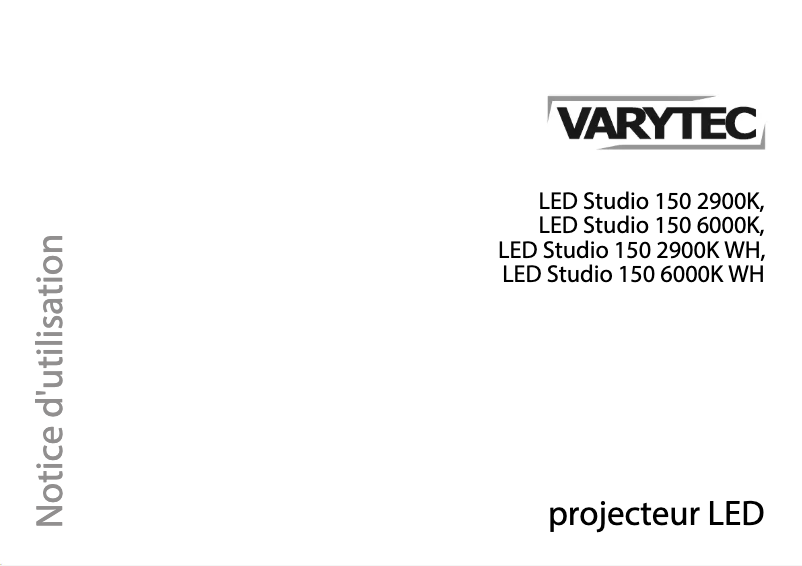 Image de la première page du manuel de l'appareil LED Studio 150 2900K