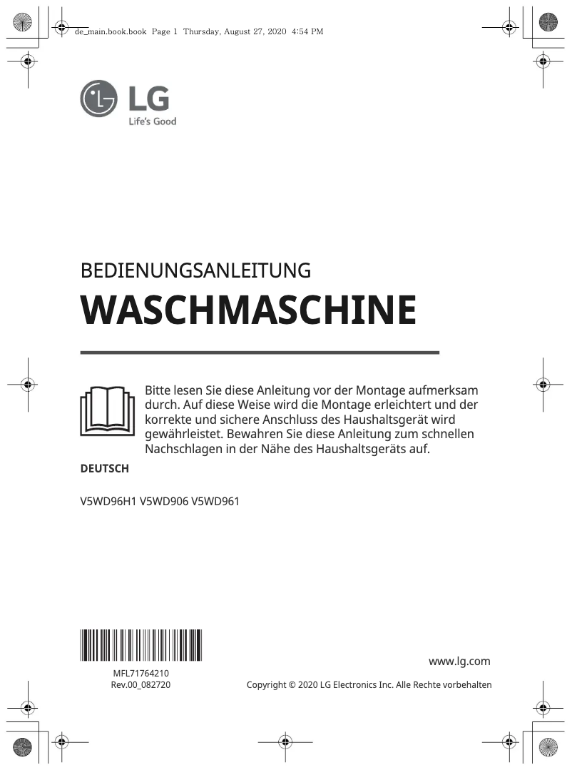 Página 1 del manual Manual de usuario LG V5WD961