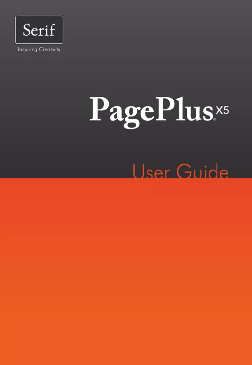 Page 1 de la notice Manuel utilisateur Serif PagePlus X5