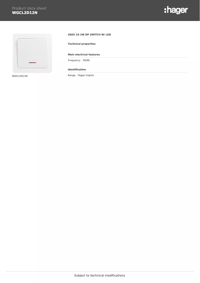 Image de la première page du manuel de l'appareil WGCL2D12N