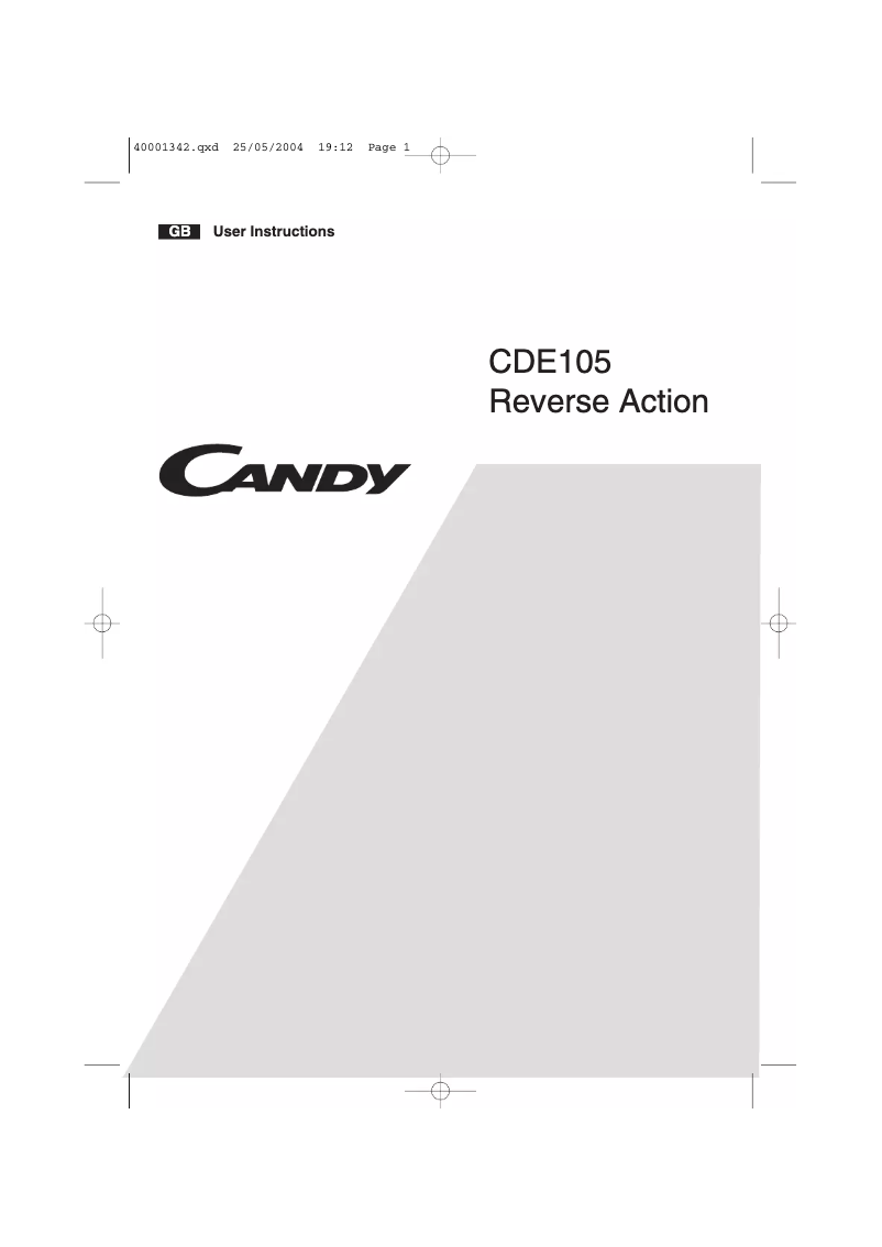 Page n°1 - Manuel utilisateur Candy AB CDE 105 -80