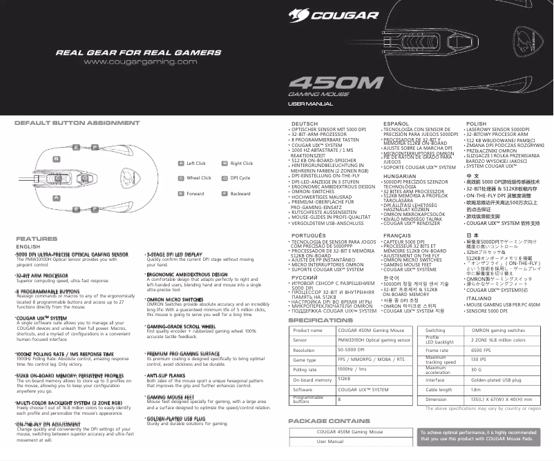 Image de la première page du manuel de l'appareil CM-450M