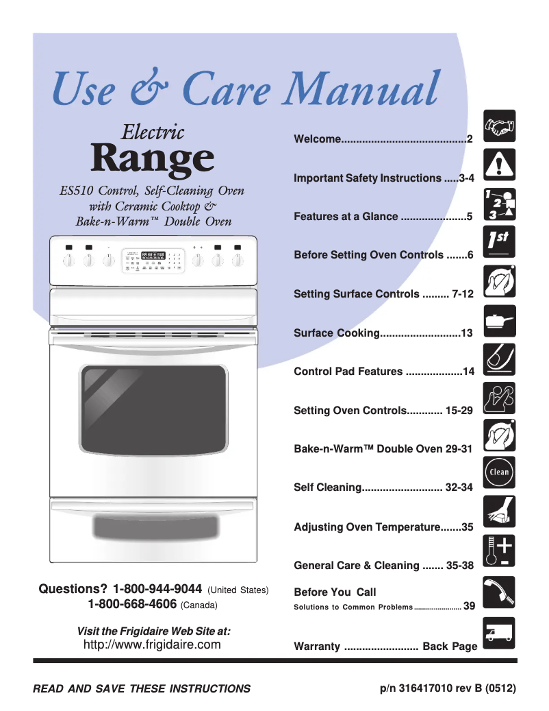 Page 1 de la notice Manuel utilisateur Frigidaire GLEFM397DB