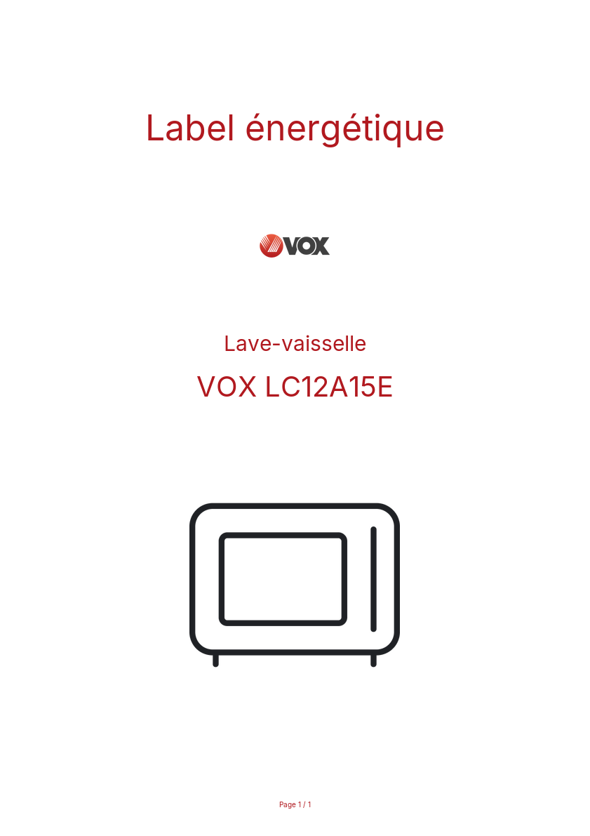 Image de la première page du manuel de l'appareil LC12A15E