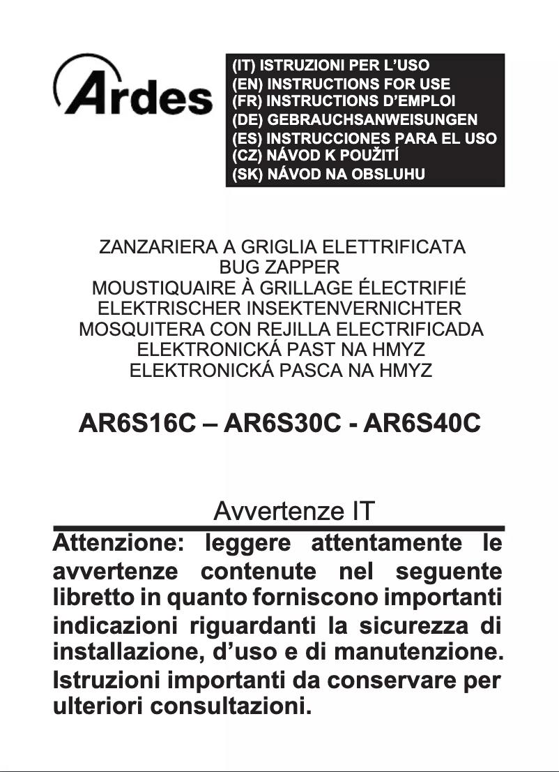 Page n°1 - Manuel utilisateur Ardes AR6S16C