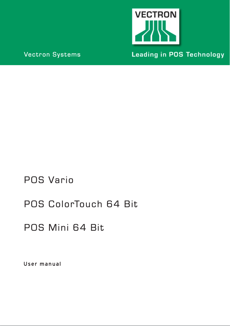 Image de la première page du manuel de l'appareil POS Vario