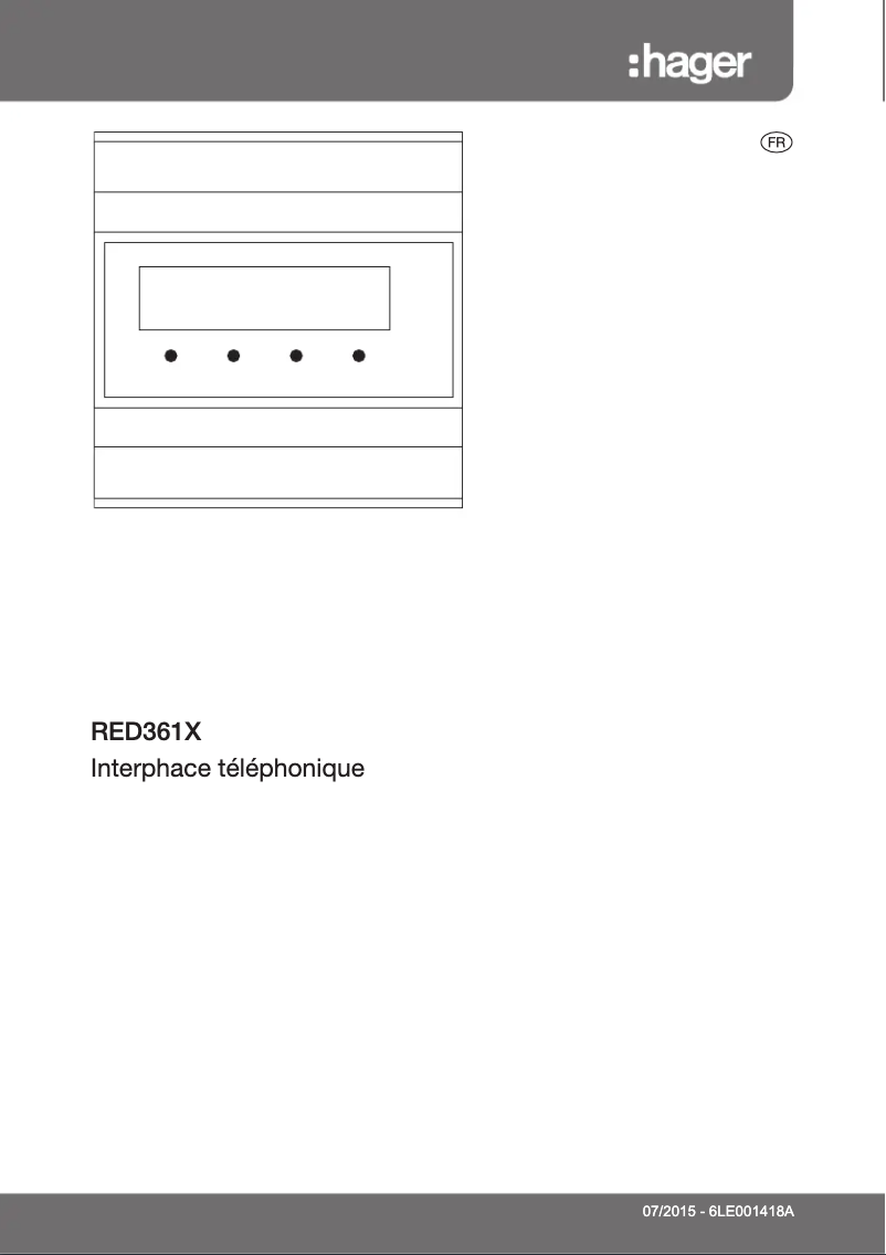 Page 1 de la notice Instructions / montage Hager RED361X