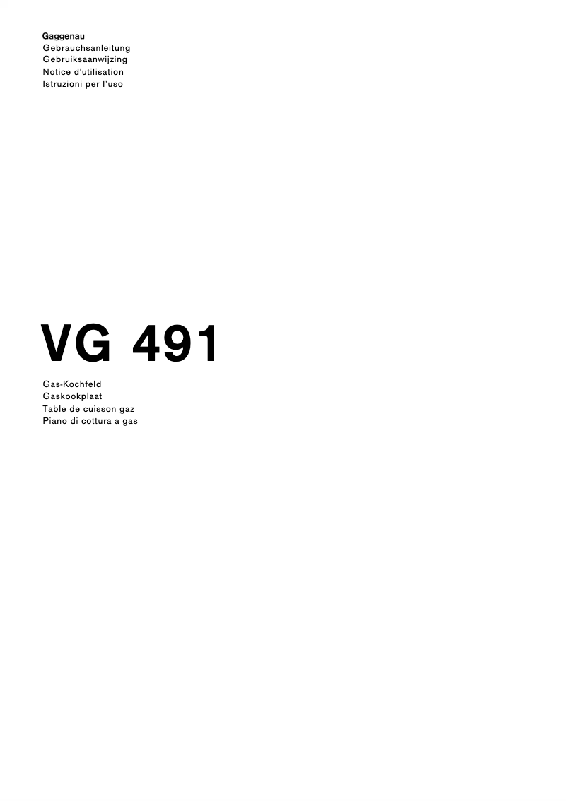 Image de la première page du manuel de l'appareil VG491111F
