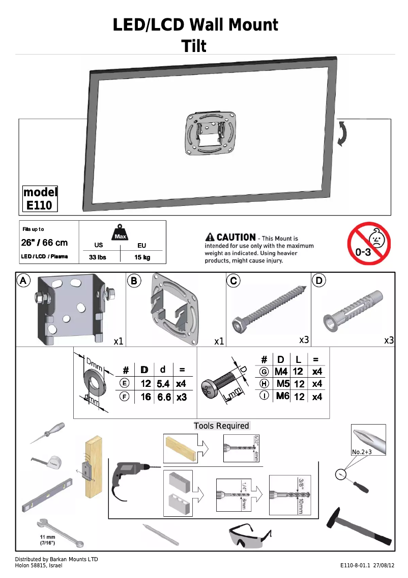 Page n°1 - Manuel utilisateur Barkan E110