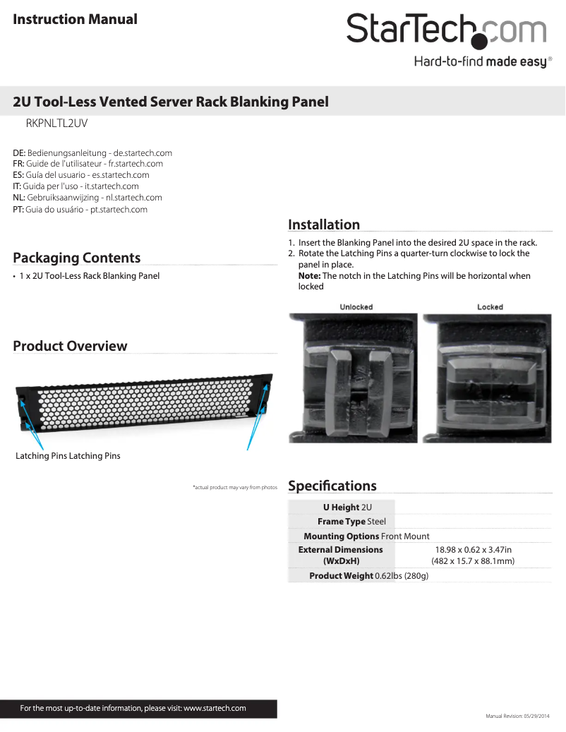 Image de la première page du manuel de l'appareil RKPNLTL2UV