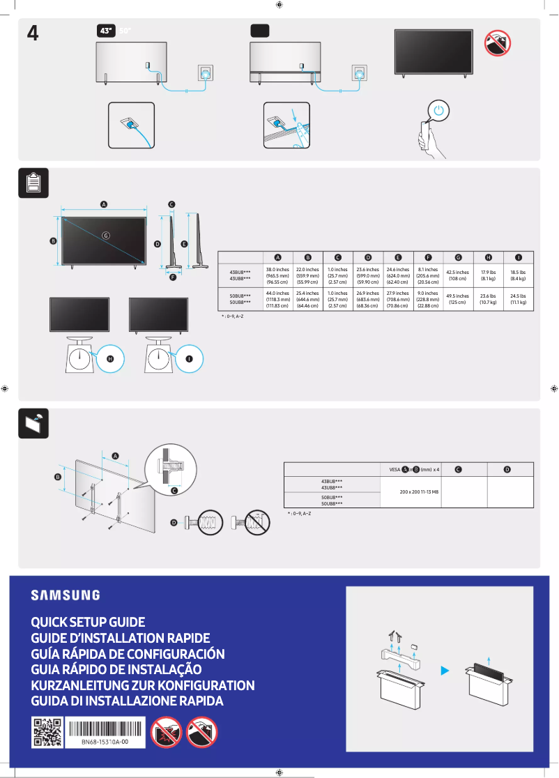 Page n°1 - Manuel utilisateur Samsung UA50BU8000G