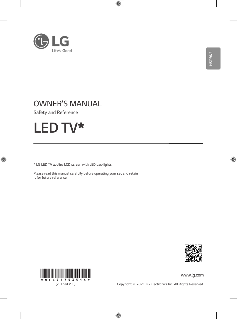 Page 1 of the manual User Manual LG 86NANO85VPA