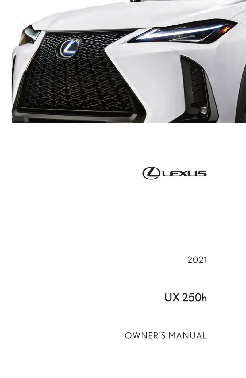 Image de la première page du manuel de l'appareil UX 250h (2021)