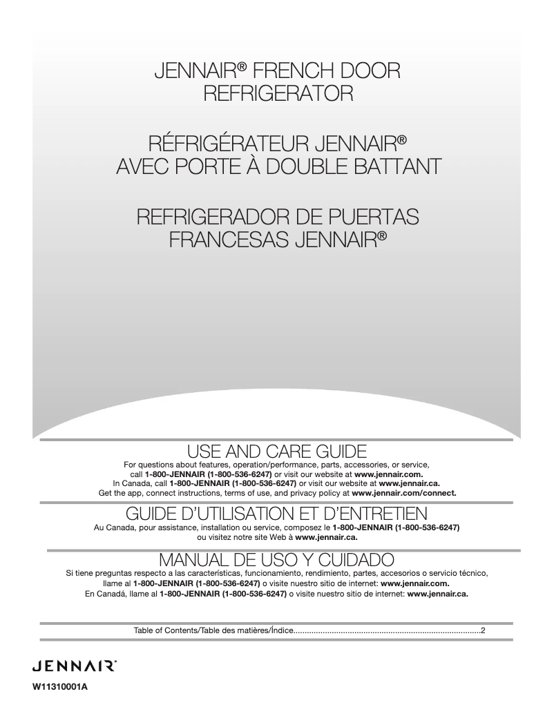 Page n°1 - Manuel utilisateur JennAir JFFCC72EHL