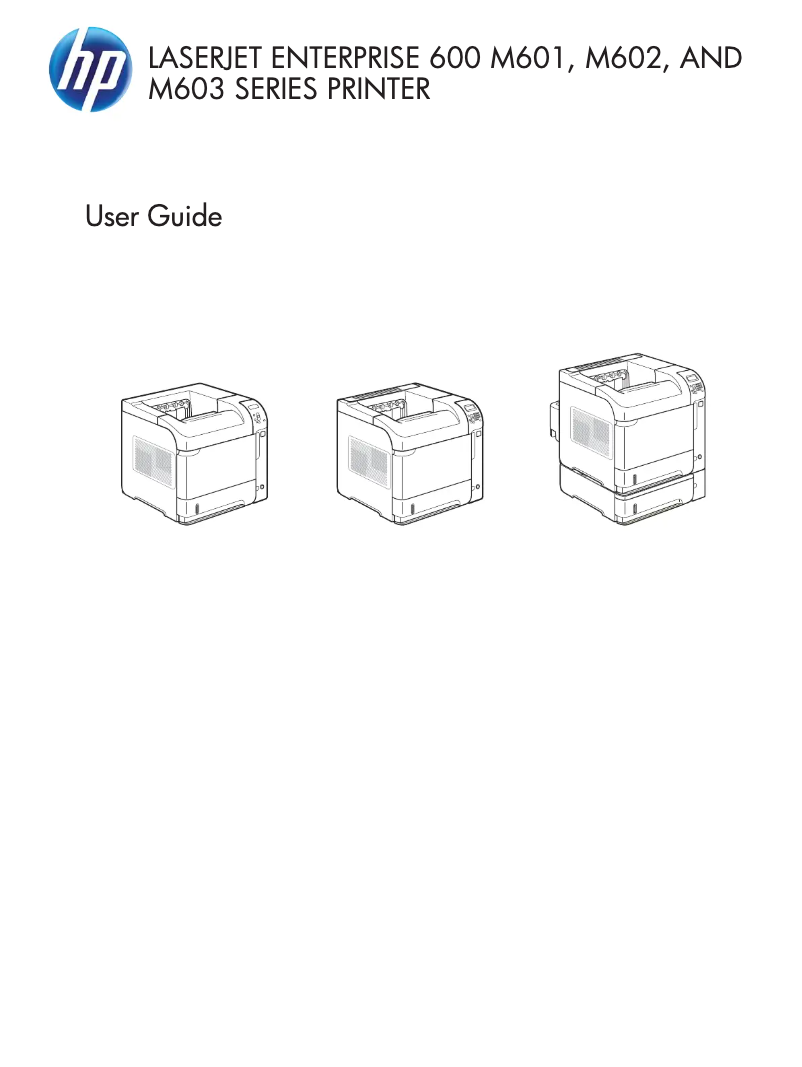 Page n°1 - Manuel utilisateur HP LaserJet Enterprise 600 M602dn