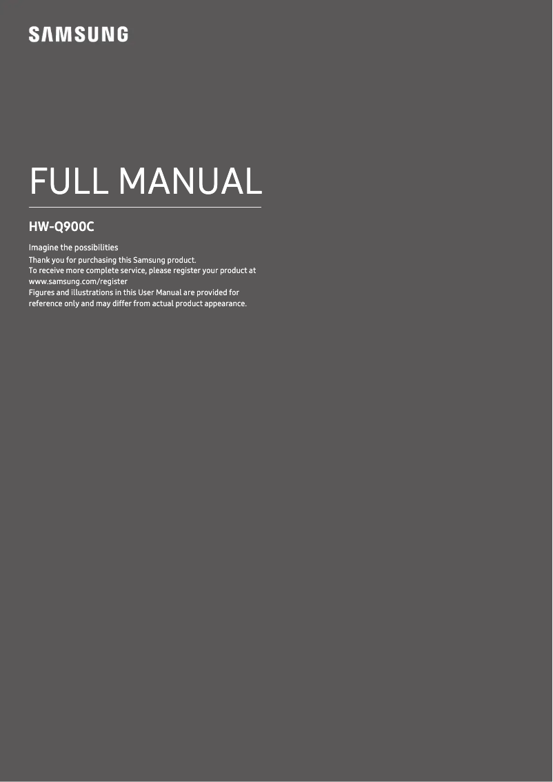 Page 1 de la notice Manuel utilisateur Samsung HW-Q900C