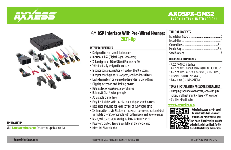 Page 1 de la notice Manuel utilisateur AXESS AXDSPX-GM32