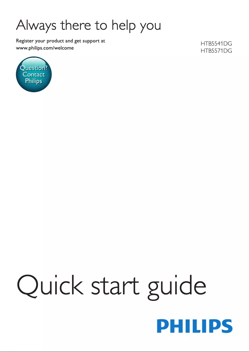 Page n°1 - Guide de démarrage rapide Philips HTB5541DG