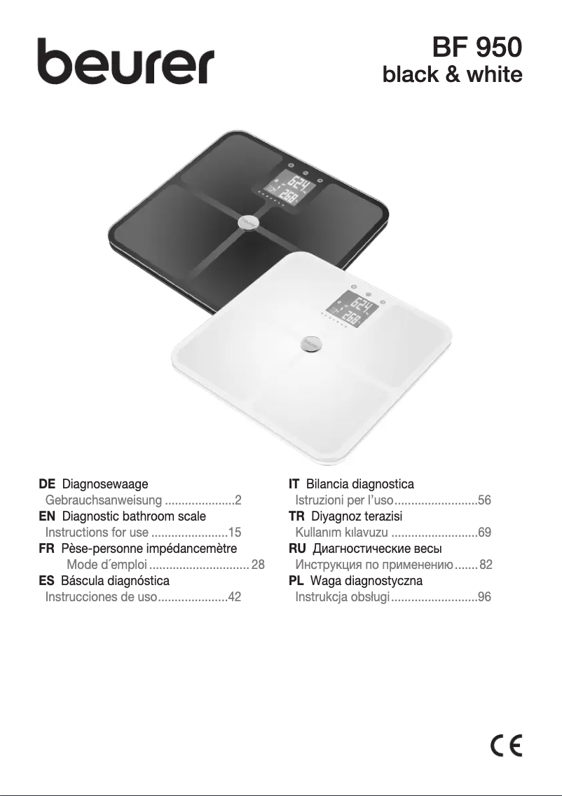Page 1 de la notice Manuel utilisateur Beurer BF 950