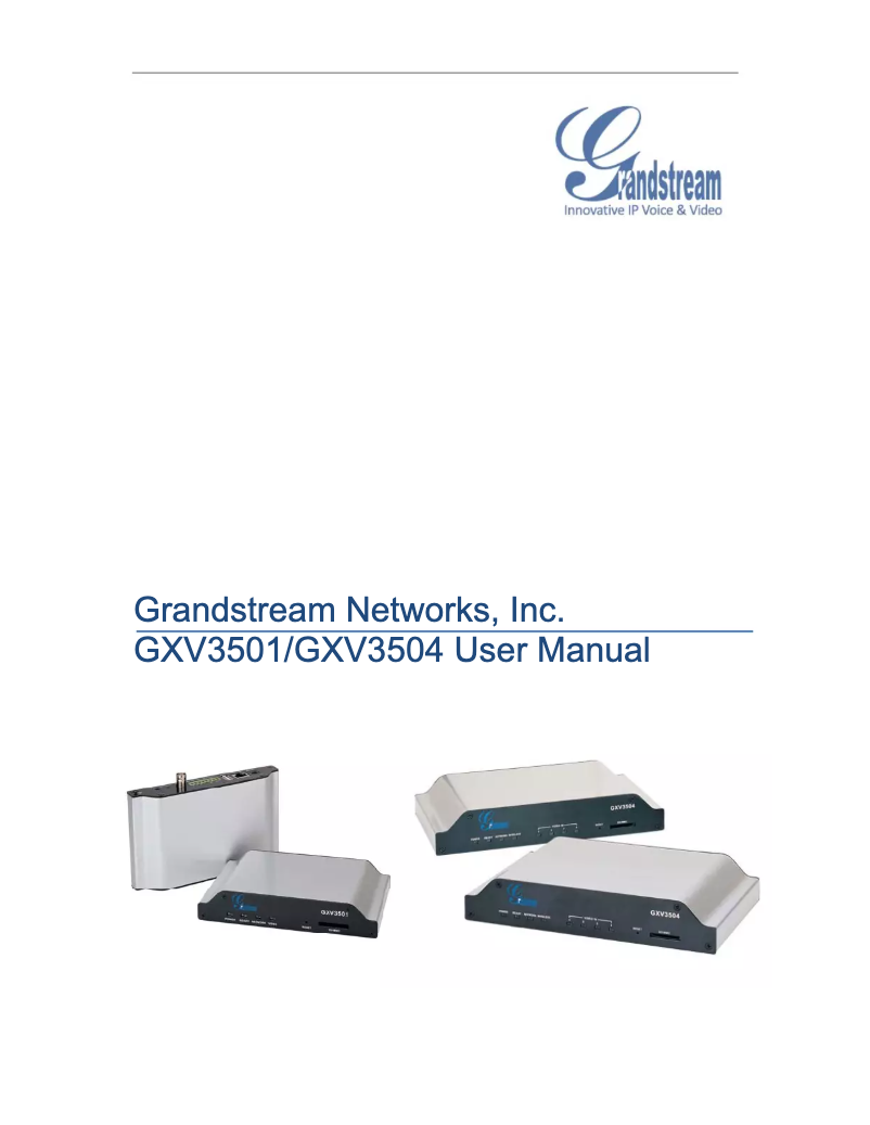 Página 1 del manual Manual de usuario Grandstream GXV3504