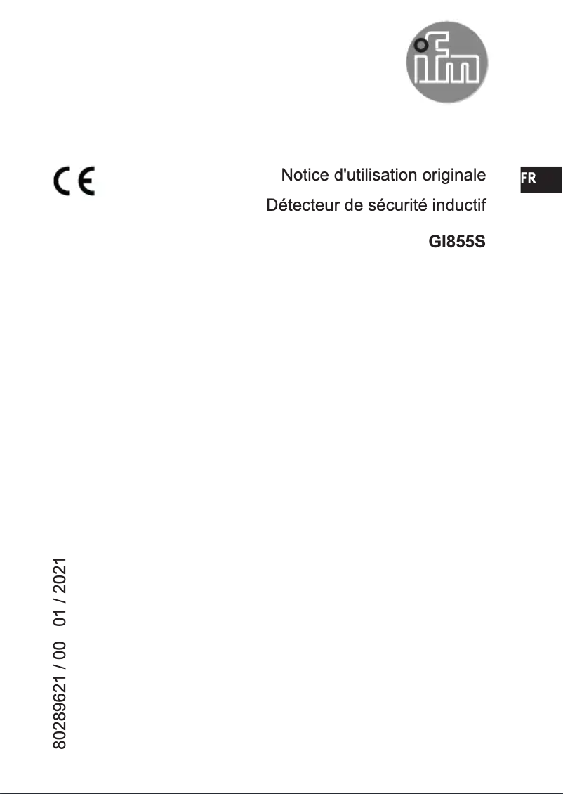 Page 1 de la notice Manuel utilisateur IFM GI855S