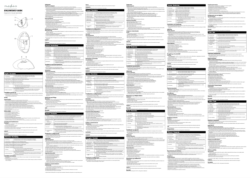 Page 1 de la notice Manuel utilisateur Nedis ERGOMSWS100BK