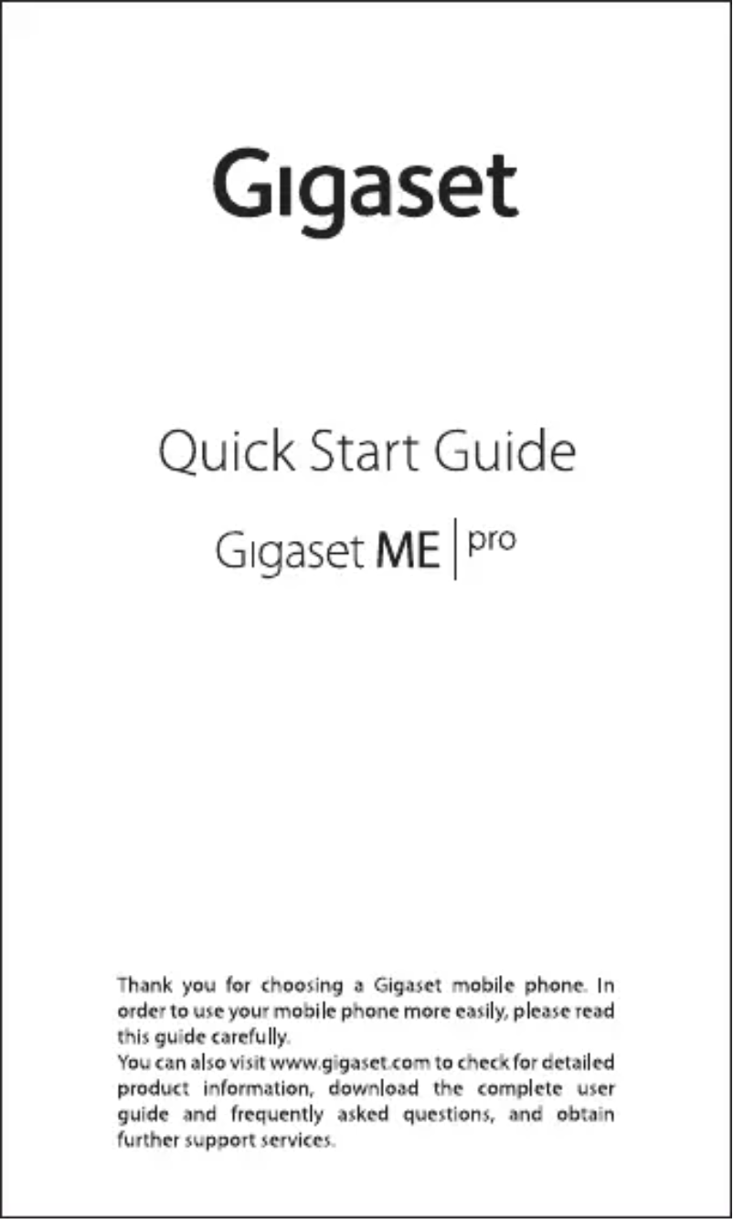 Page 1 de la notice Manuel utilisateur Gigaset ME Pro