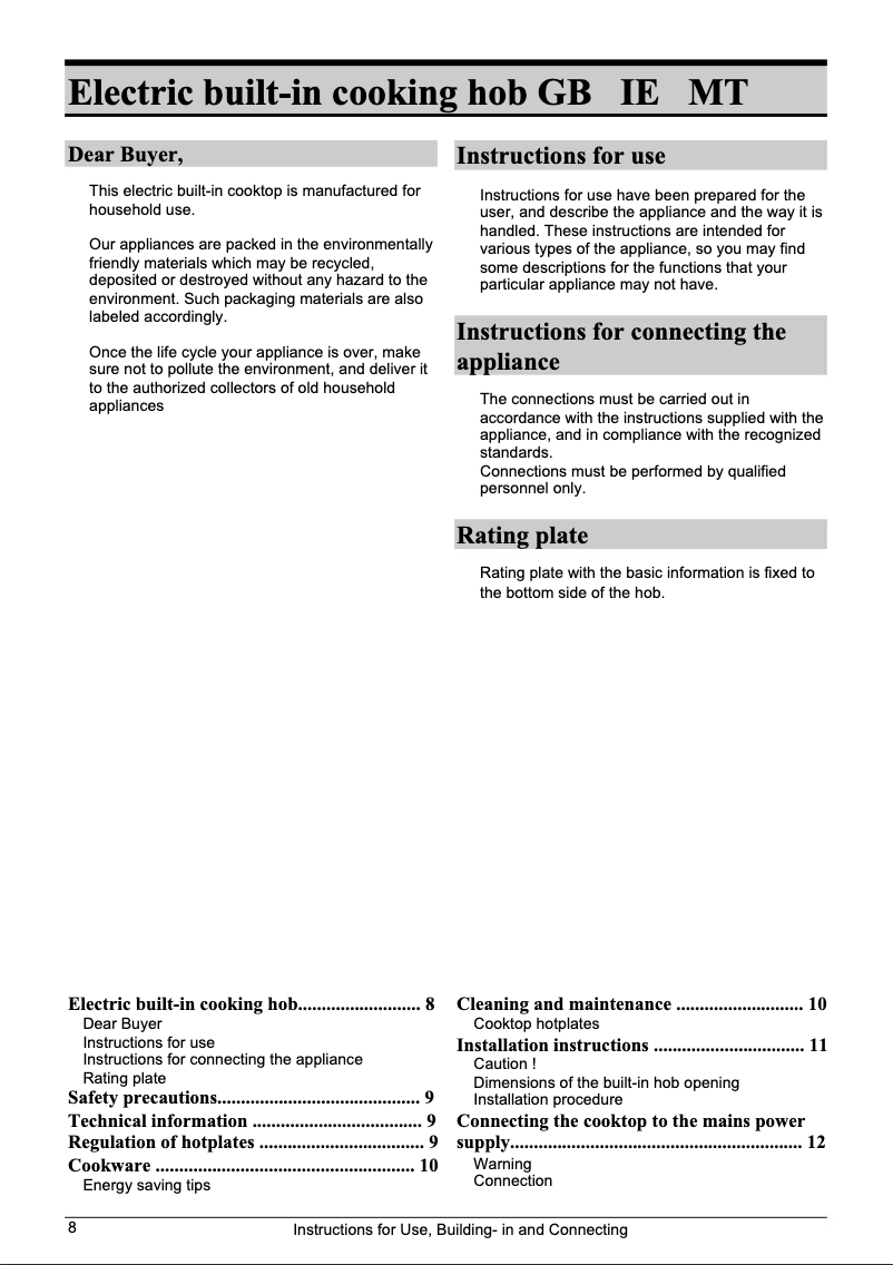 Page n°1 - Manuel utilisateur Gorenje EMS 64 E