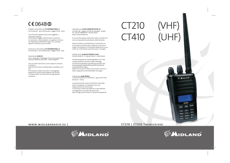 Page 1 de la notice Manuel utilisateur Albrecht CT210