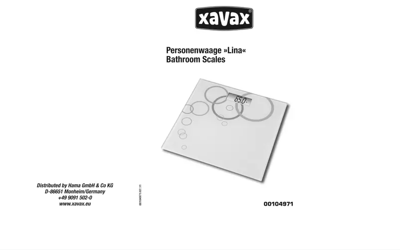 Page 1 de la notice Manuel utilisateur Xavax Lina