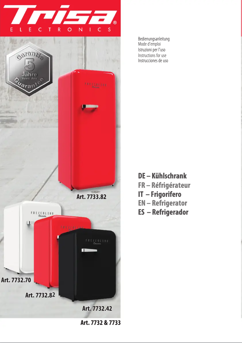 Page 1 de la notice Manuel utilisateur Trisa Frescolino Classic 7732