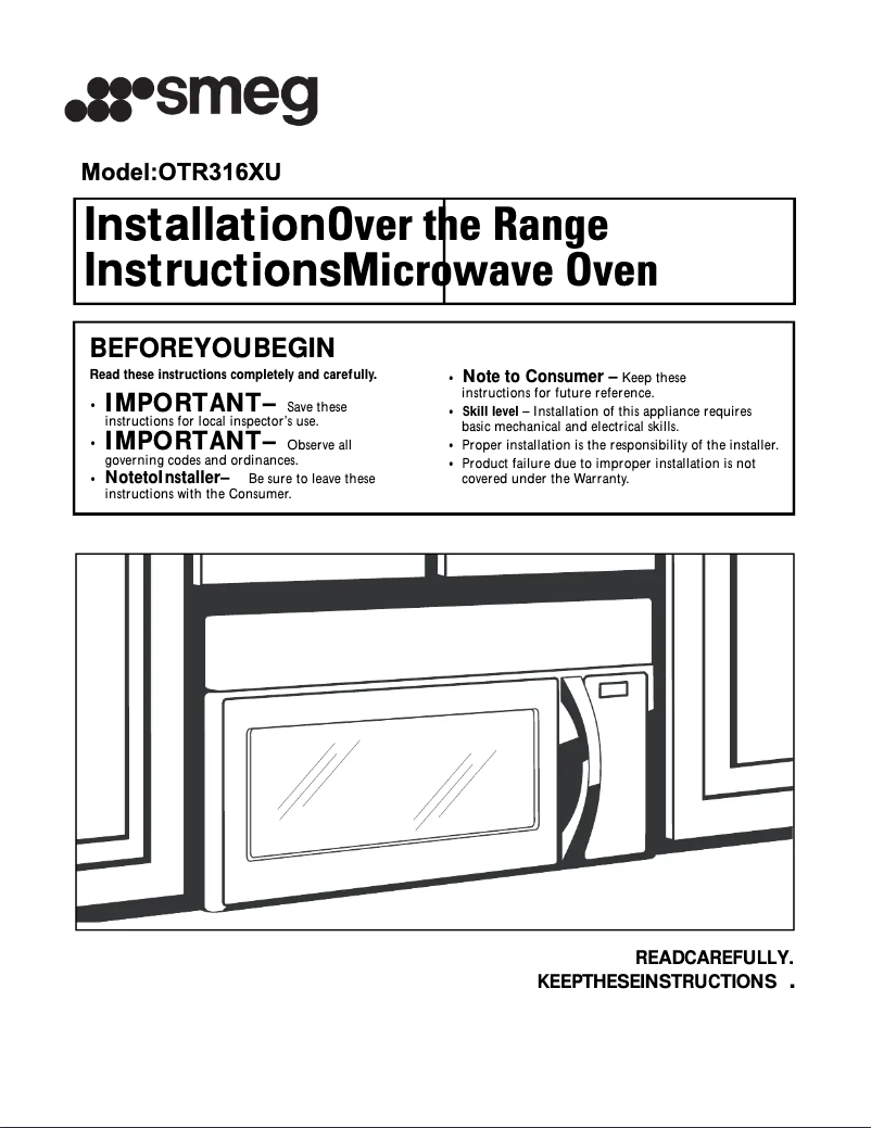 Page n°1 - Manuel utilisateur Smeg OTR316XU