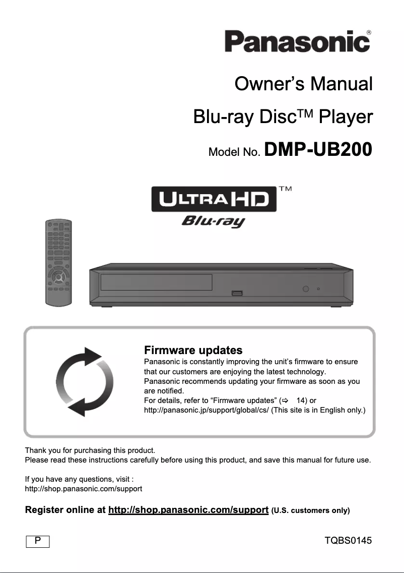 Page 1 de la notice Manuel utilisateur Panasonic DMP-UB200