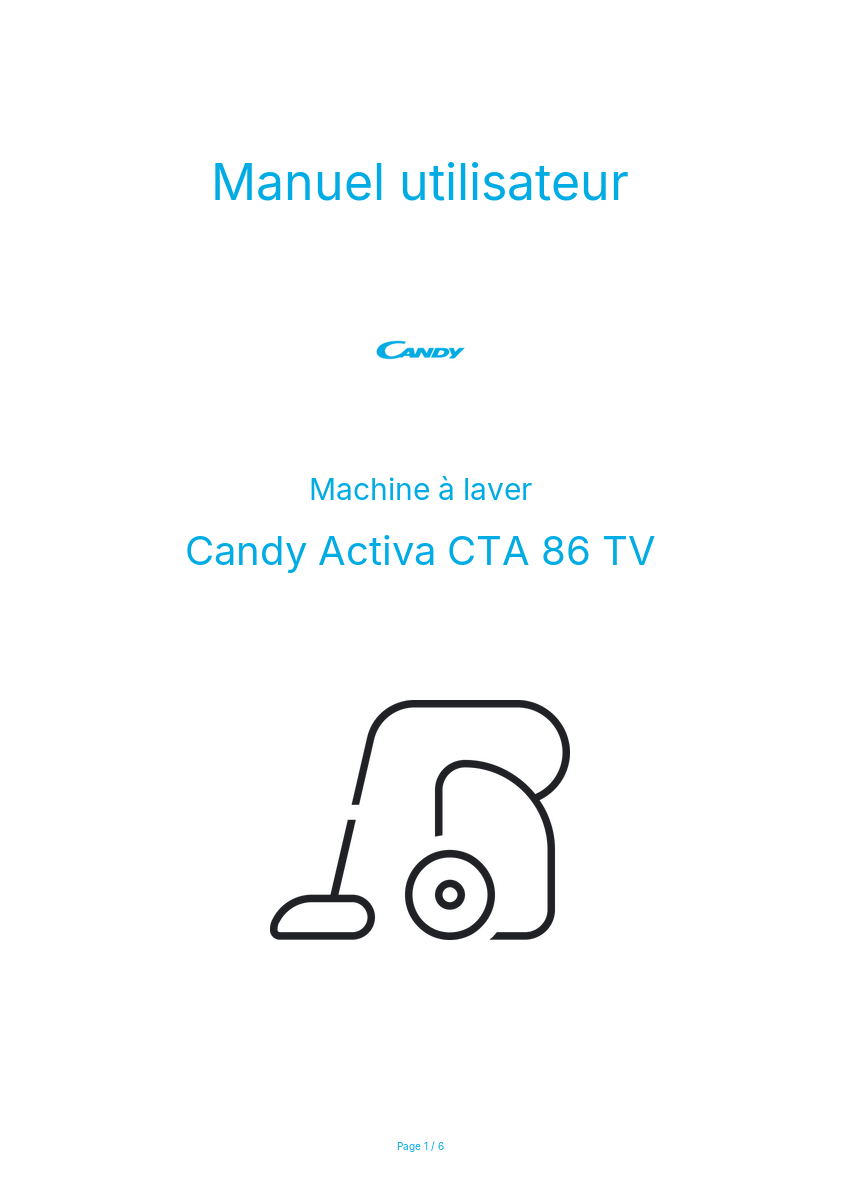 Image de la première page du manuel de l'appareil Activa CTA 86 TV
