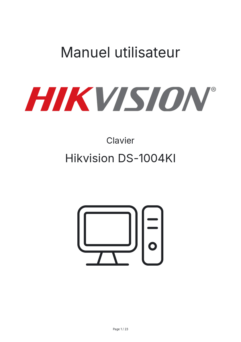 Image de la première page du manuel de l'appareil DS-1004KI