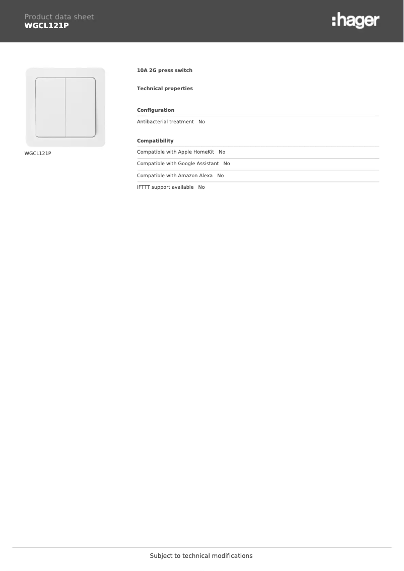 Image de la première page du manuel de l'appareil WGCL121P