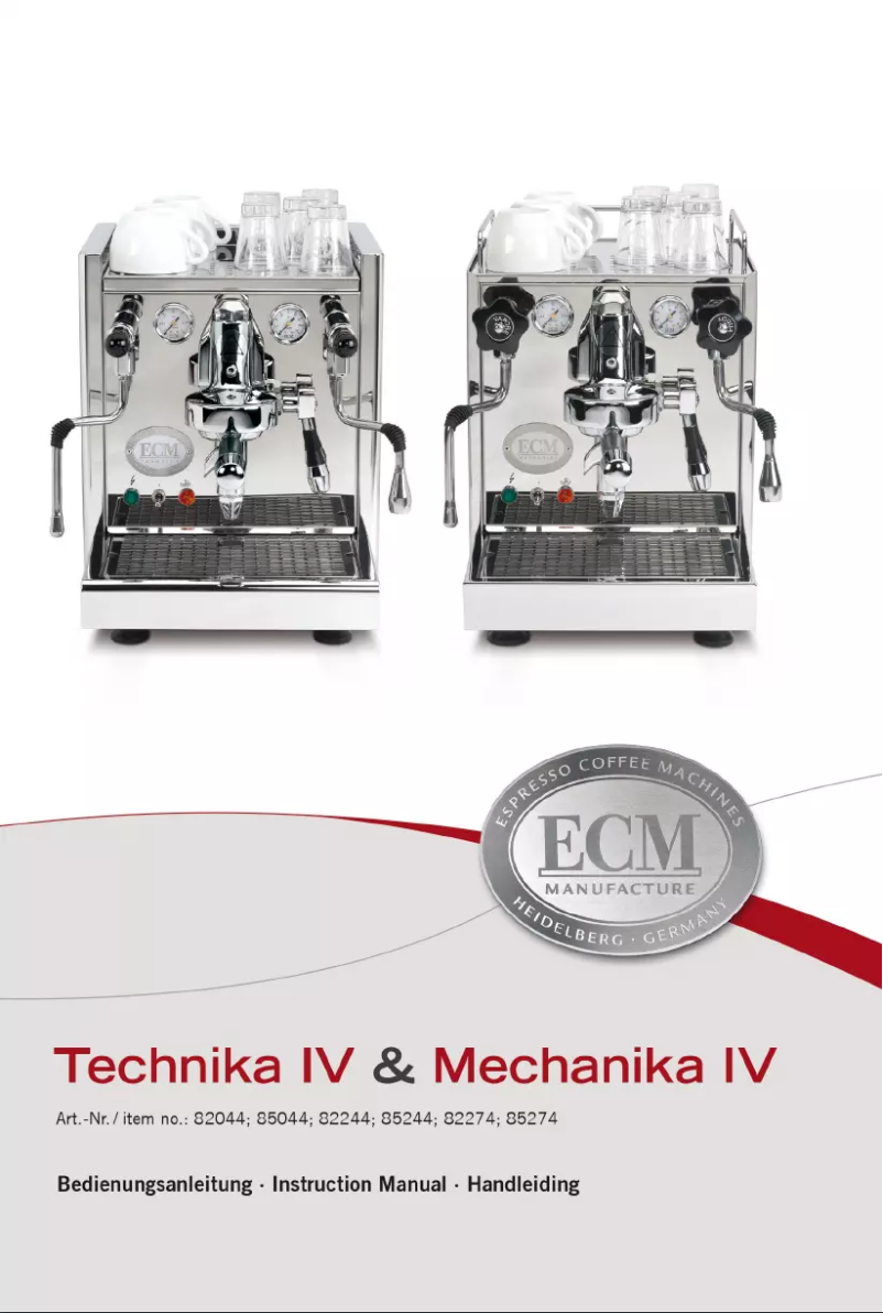 Page n°1 - Manuel utilisateur ECM Technika IV